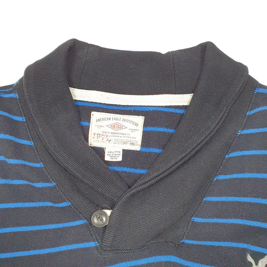 Mens Black American Eagle Outfitters Sweatshirt Sweater Shawl Jumper