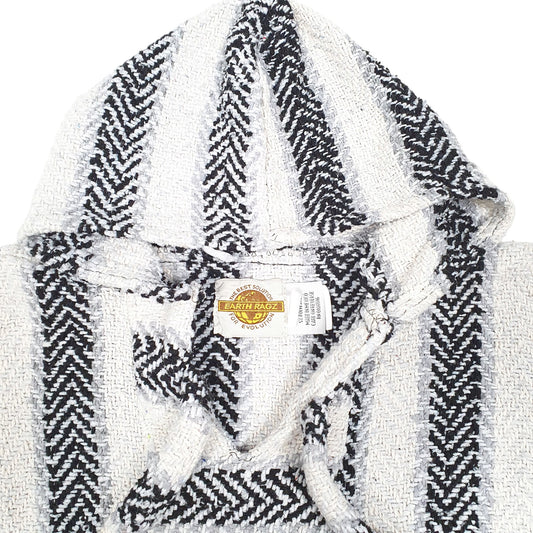 Womens White Earth Ragz Poncho Smock Rug Hippie Surf Hoodie Jumper