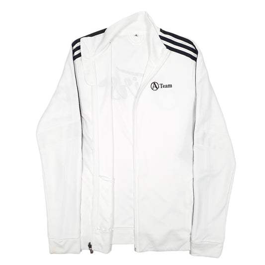 Mens White Adidas A Team First Track Top Climalite Full Zip Jumper