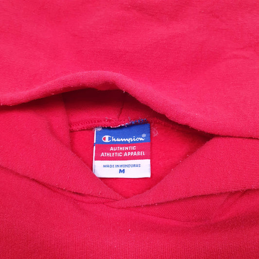 Mens Red Champion Radford University USA Spellout Hoodie Jumper