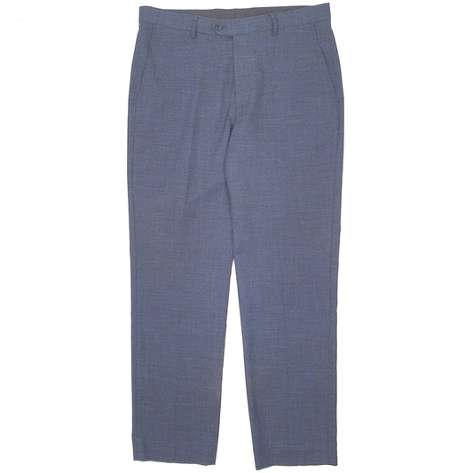 Mens Navy Moss Bros Houndstooth Formal Trousers