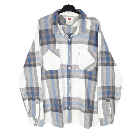 Mens White Levis Flannel Long Sleeve Shirt