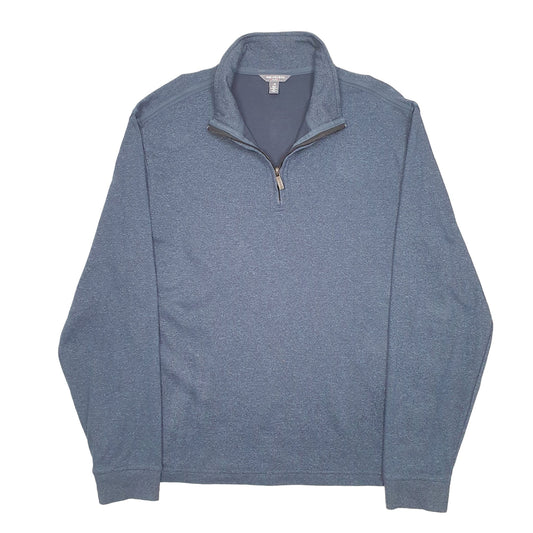 Mens Navy Van Huesen Quarter Zip Jumper