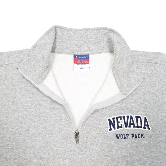 Mens Grey Champion Nevada Wolf Pack USA Quarter Zip Jumper