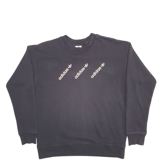 Womens Black Adidas Crewneck Jumper