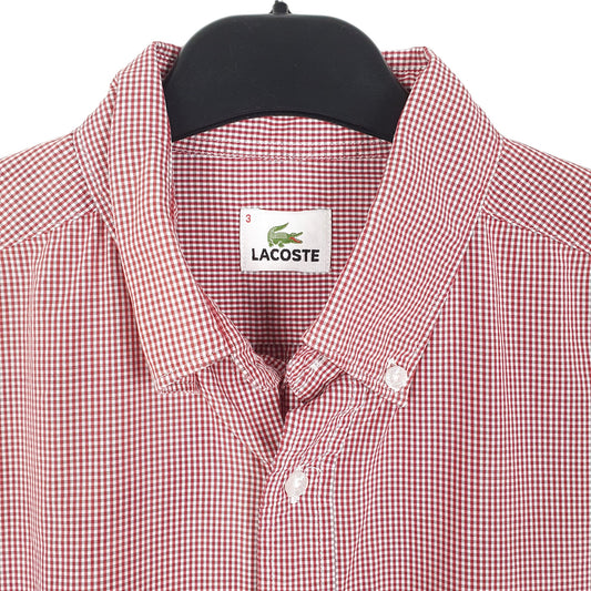 Mens Red Lacoste Long Sleeve Shirt