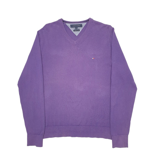 Mens Purple Tommy Hilfiger Knit Crewneck Jumper