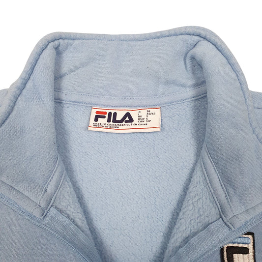 Mens Black Fila Quarter Zip Jumper