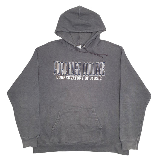 Mens Grey Champion College Spellout Hoodie Jumper
