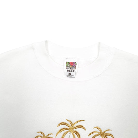 Mens White Fruit Of The Loom Florida Made In USA Crewneck Jumper