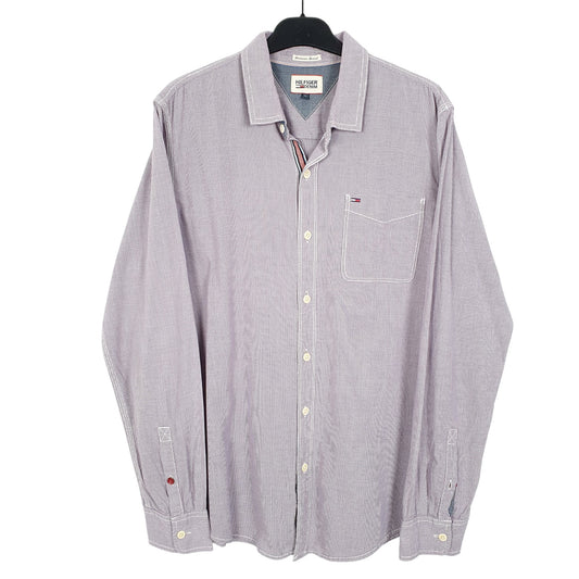 Mens Purple Tommy Hilfiger Houndstooth Long Sleeve Shirt