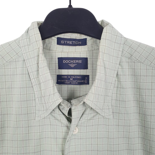 Mens Green Dockers Stretch Short Sleeve Shirt