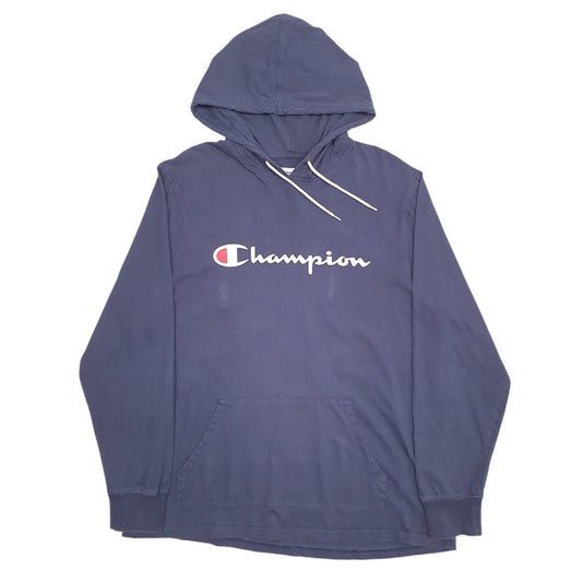 Mens Navy Champion Spellout Hoodie Jumper