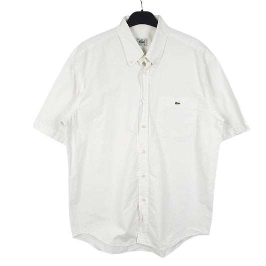 Mens White Lacoste Short Sleeve Shirt