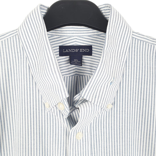 Mens White Lands End Oxford Short Sleeve Shirt