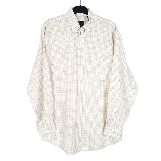 Mens Cream Jos A Bank Long Sleeve Shirt