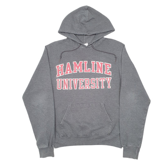 Mens Grey Champion Hamline University USA Spellout Hoodie Jumper