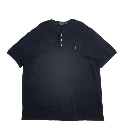 Mens Black Polo Ralph Lauren Featherweight Mesh Button Up Short Sleeve T Shirt