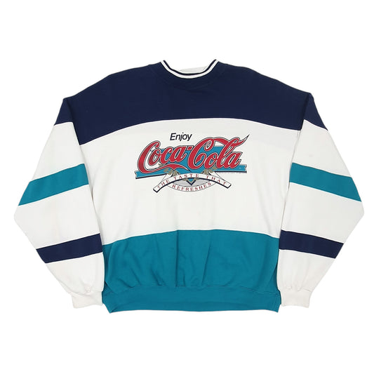 Mens White Gear CocaCola Vintage 90s Crewneck Jumper