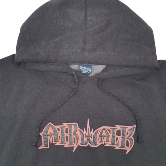 Mens Black Airwalk Spellout Hoodie Jumper