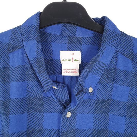 Mens Blue Lacoste Long Sleeve Shirt