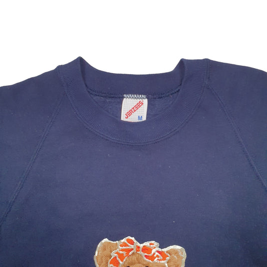 Mens Navy Jerzees Made In USA bear Crewneck Jumper
