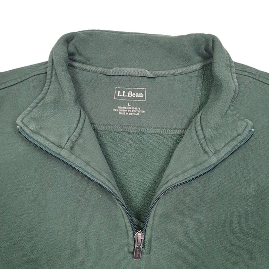 Mens Green L.L.Bean Quarter Zip Jumper