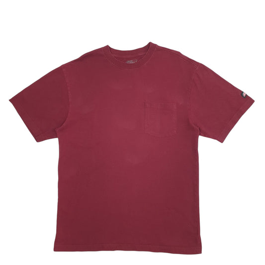Mens Burgundy Dickies Pocket Short Sleeve T Shirt