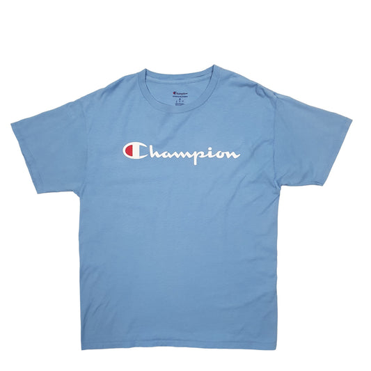 Mens Blue Champion Spellout Short Sleeve T Shirt