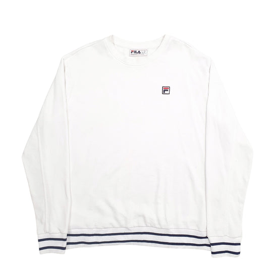 Womens White Fila Crewneck Jumper