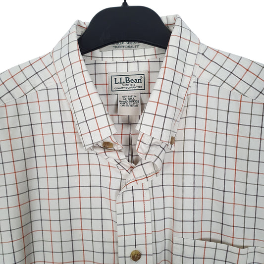 Mens Cream L.L.Bean Tall Long Sleeve Shirt