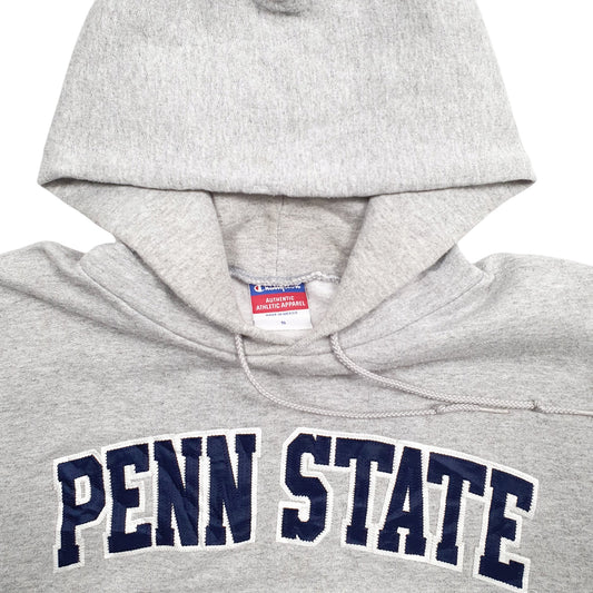 Mens Grey Champion Penn State Spellout Hoodie Jumper