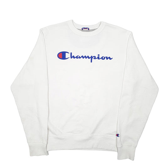 Mens White Champion Crewneck Jumper