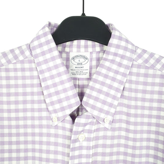Mens Lilac Brooks Brothers Regent Long Sleeve Shirt