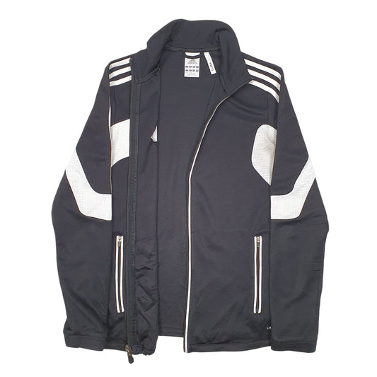 Womens Black Adidas Active Climacool Running Workout Full Zip Jumper