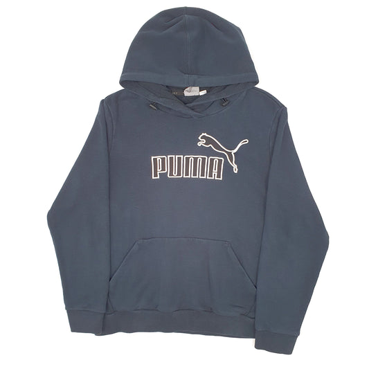 Womens Black Puma Hoodie Jumper