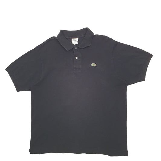 Mens Black Lacoste Short Sleeve Polo Shirt
