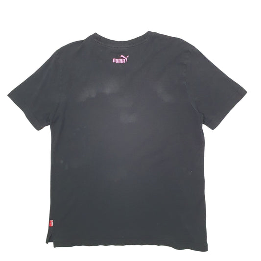 Mens Black Puma Spellout Short Sleeve T Shirt