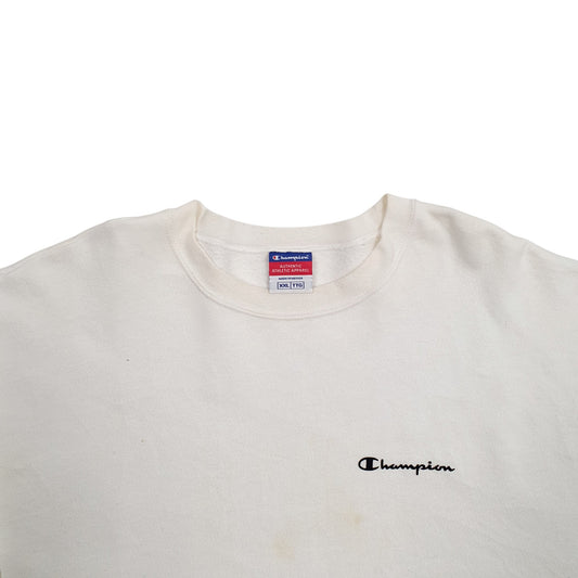 Mens White Champion Crewneck Jumper