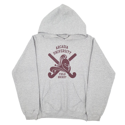 Mens Grey Gildan Arcadia Hockey USA College Hoodie Jumper