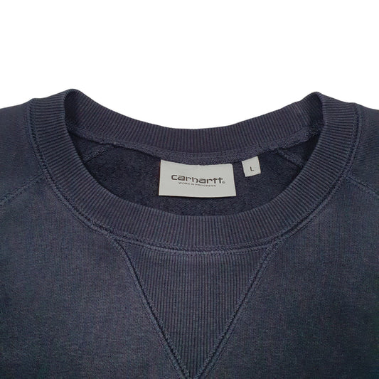 Mens Navy Carhartt Workwear WIP Raglan Work In Progress Crewneck Jumper