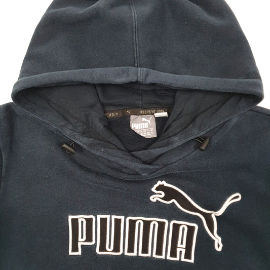 Womens Black Puma Hoodie Jumper