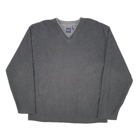 Mens Grey GAP Vintage 1990s Made In USA V Neck Jumper