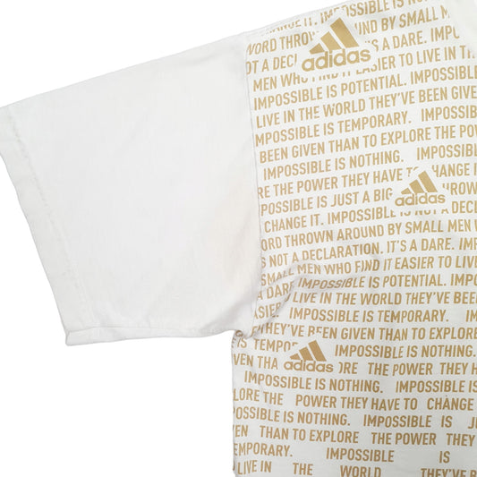 Mens White Adidas Basketball Short Sleeve T Shirt