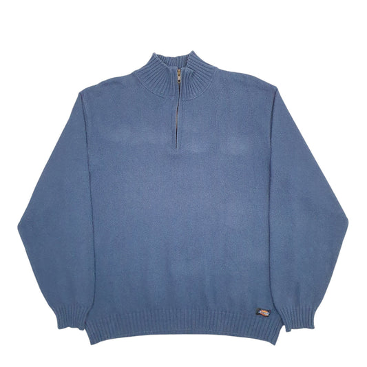 Mens Blue Dickies Quarter Zip Jumper
