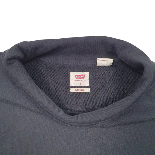 Mens Black Levis Roll Neck Crewneck Jumper