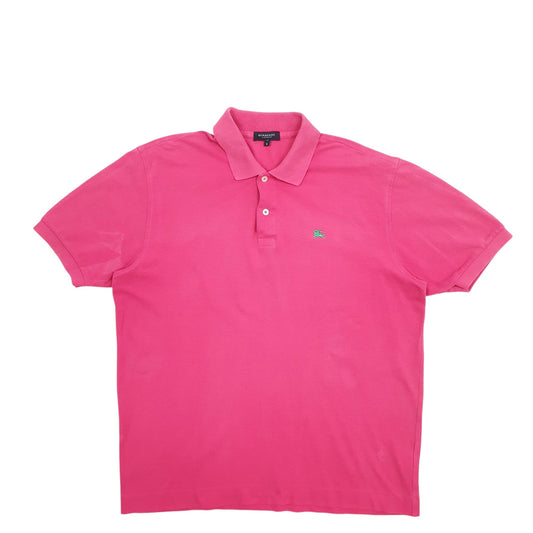 Mens Pink Burberry Short Sleeve Polo Shirt