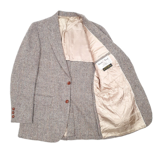 Mens Brown Harris Tweed Vintage Tailored In USA Garrison Park Coat