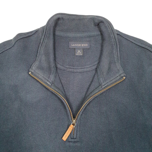 Mens Navy Lands End Quarter Zip Jumper