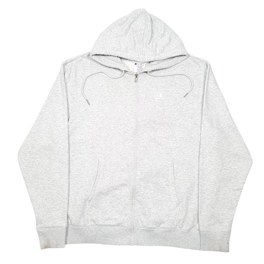 Mens Grey Champion Hoodie Full Zip Jumper